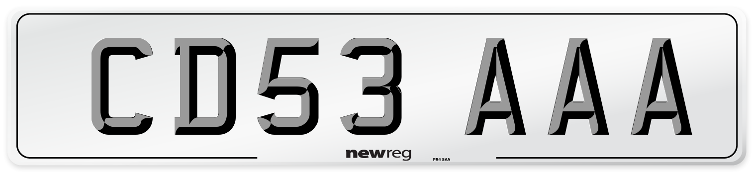 CD53 AAA Number Plate from New Reg
